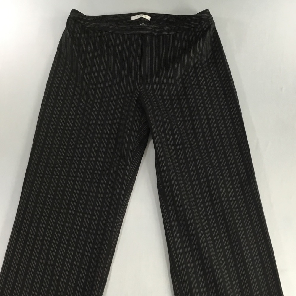 Nine & Co. Business Casual Streetwear Black Pinstripe Wide-Leg Pants Size 14P